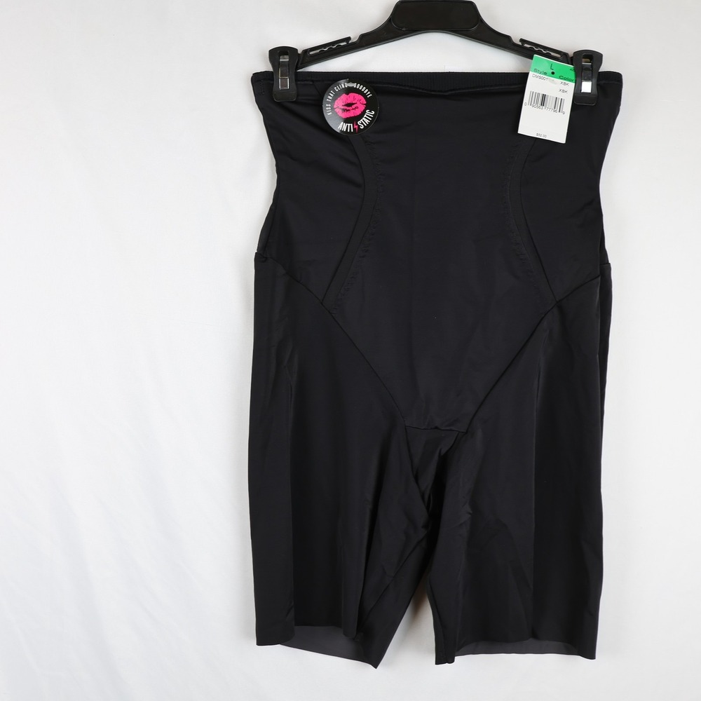 Maidenform Shapewear Shorts Womens Large Black Anti Static DM5001 High Waist